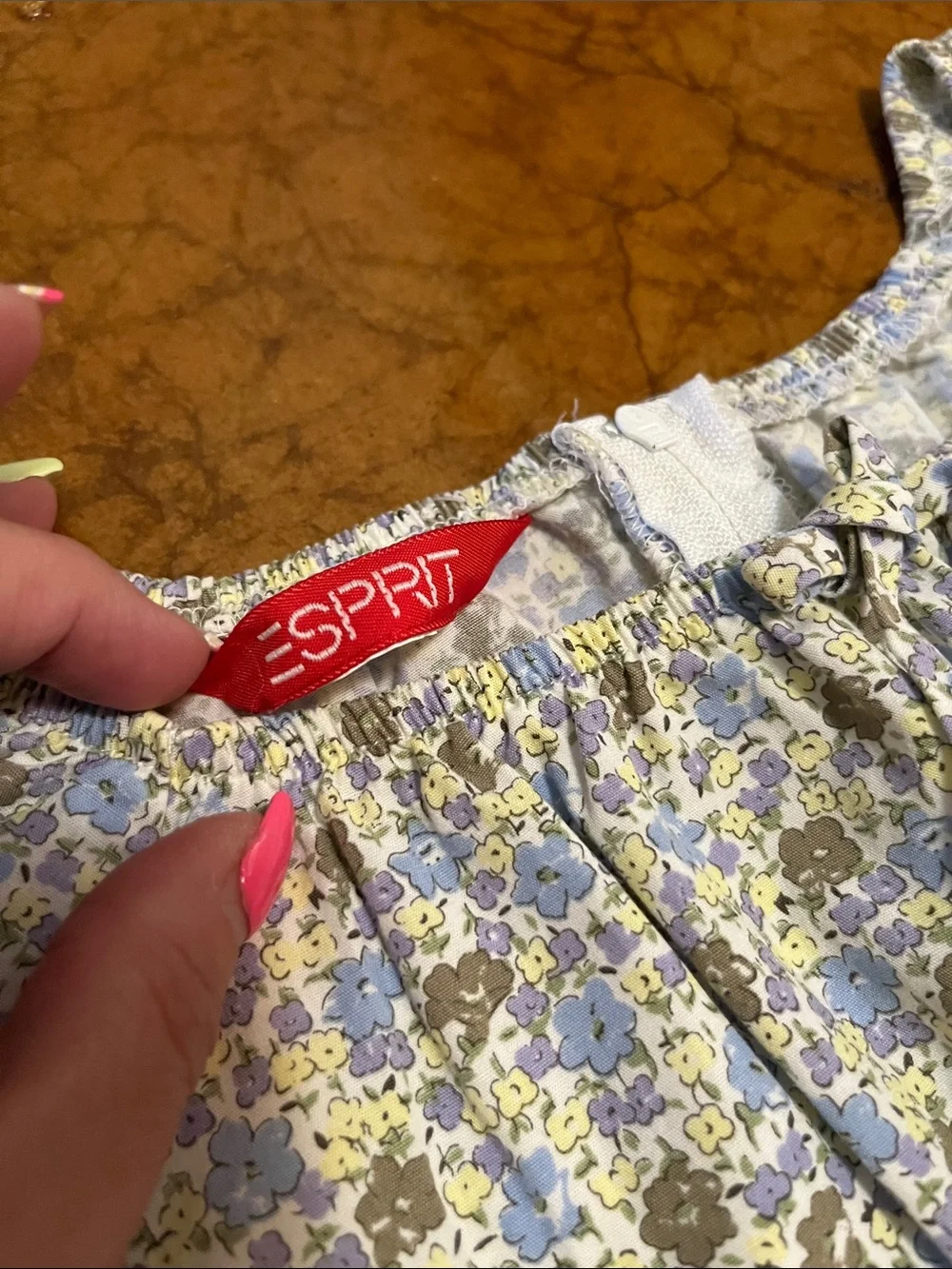 Vintage Esprit Girls' Blue and White Floral Casual Dress size 5